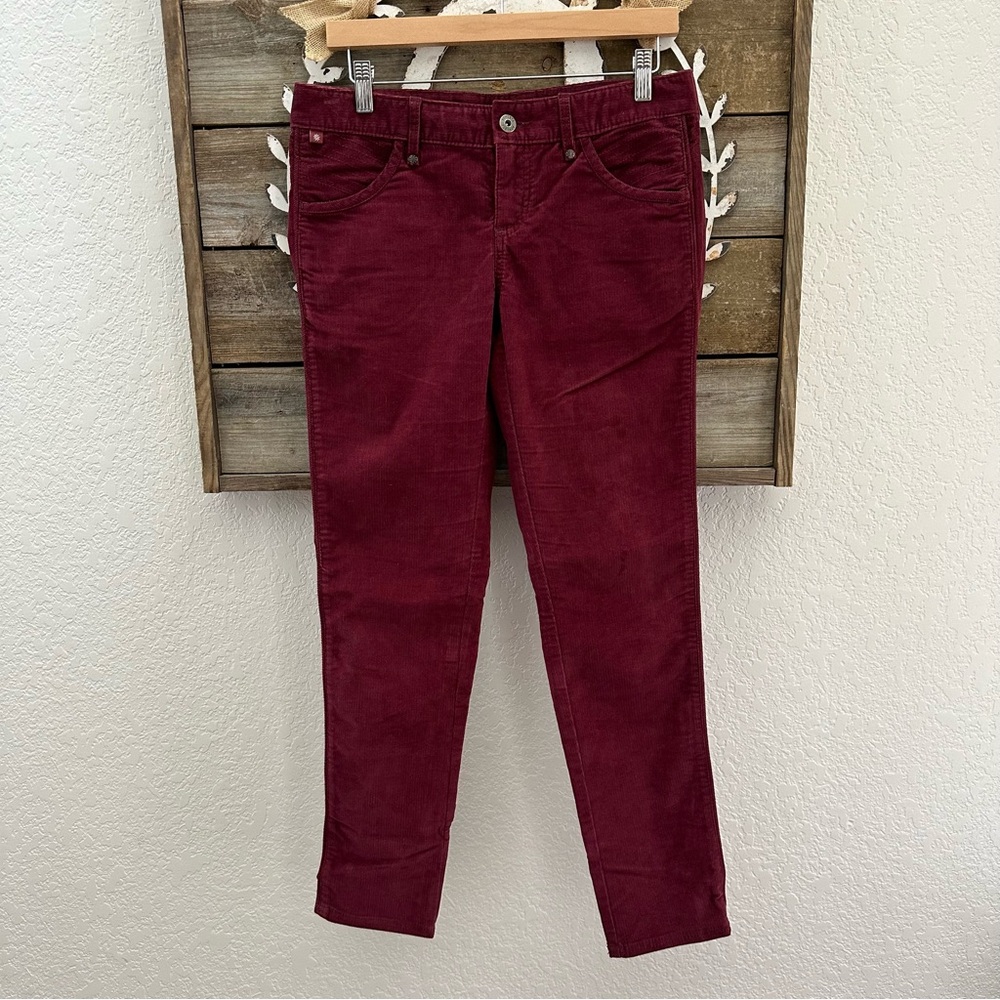 Athleta solid slim corduroy pants red ladies size 6